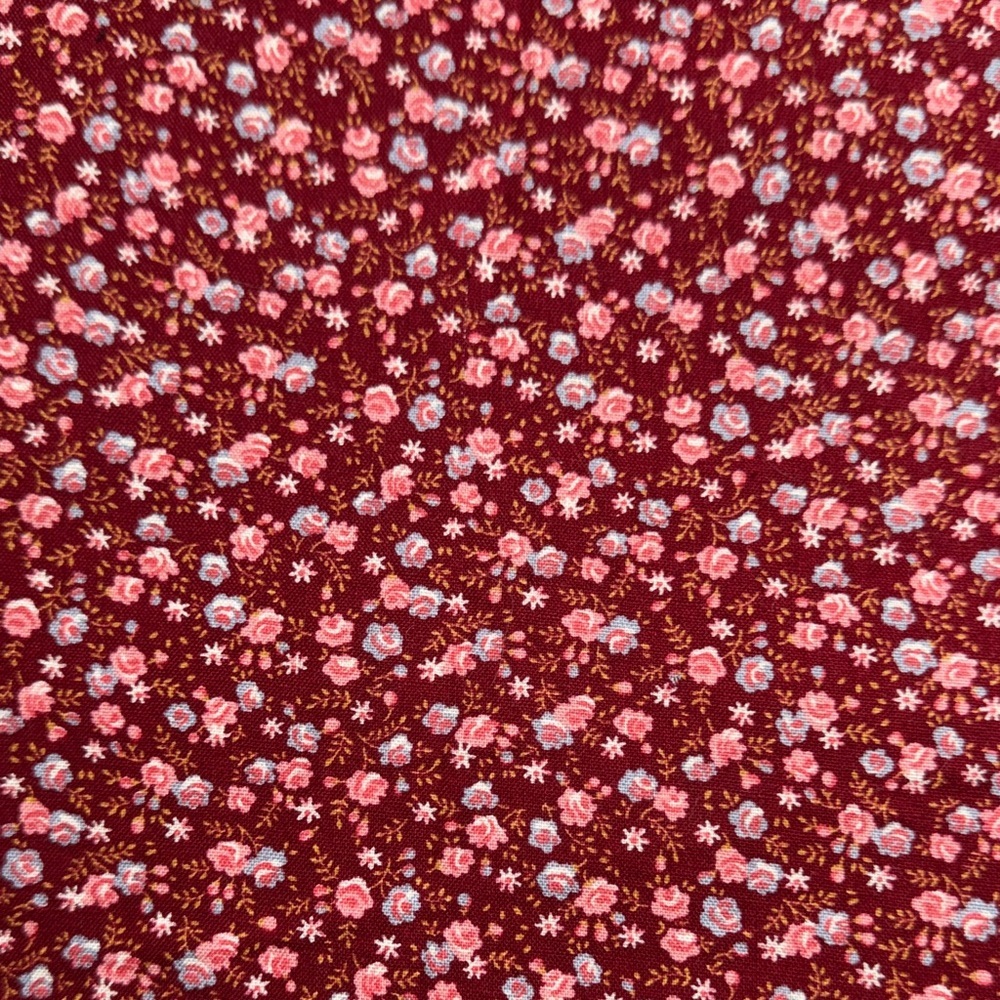 Vintage calico cotton quilt fabric, 3 yards Floral #567-10